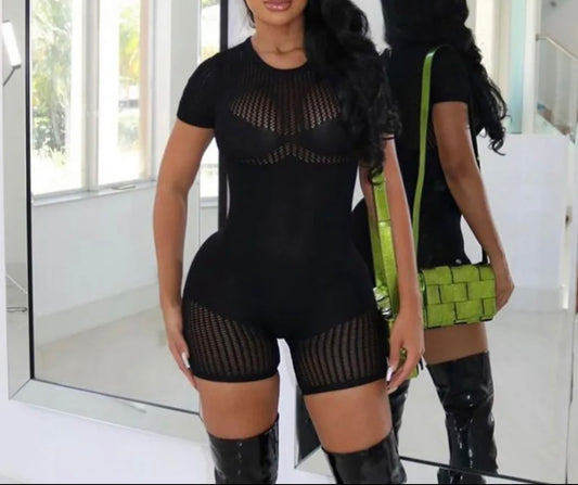 Hollow Out See Through Romper