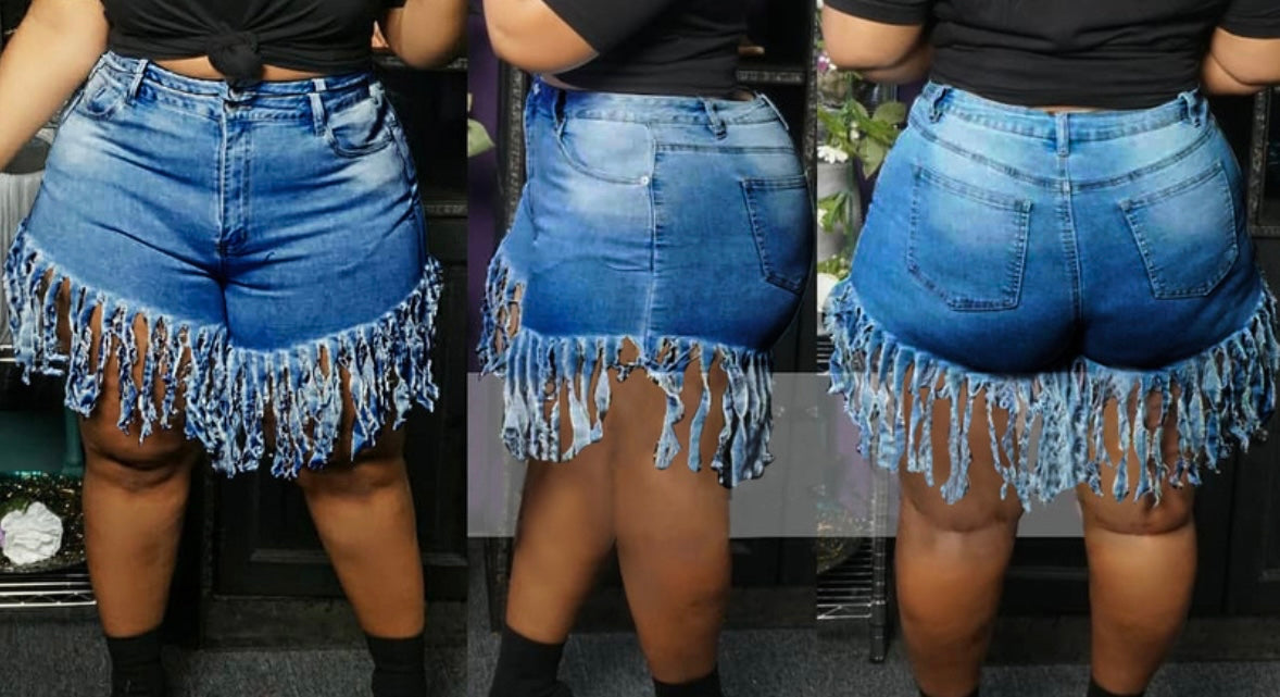 Tassel Denim Shorts