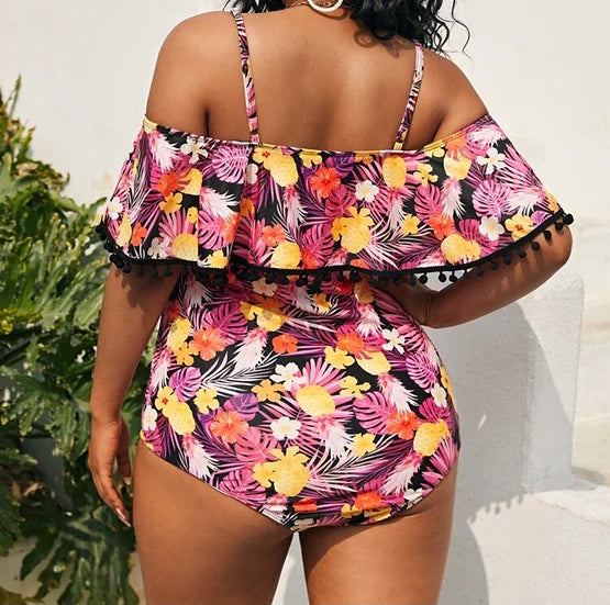 Tropical Flounce One Piece Swimsuit