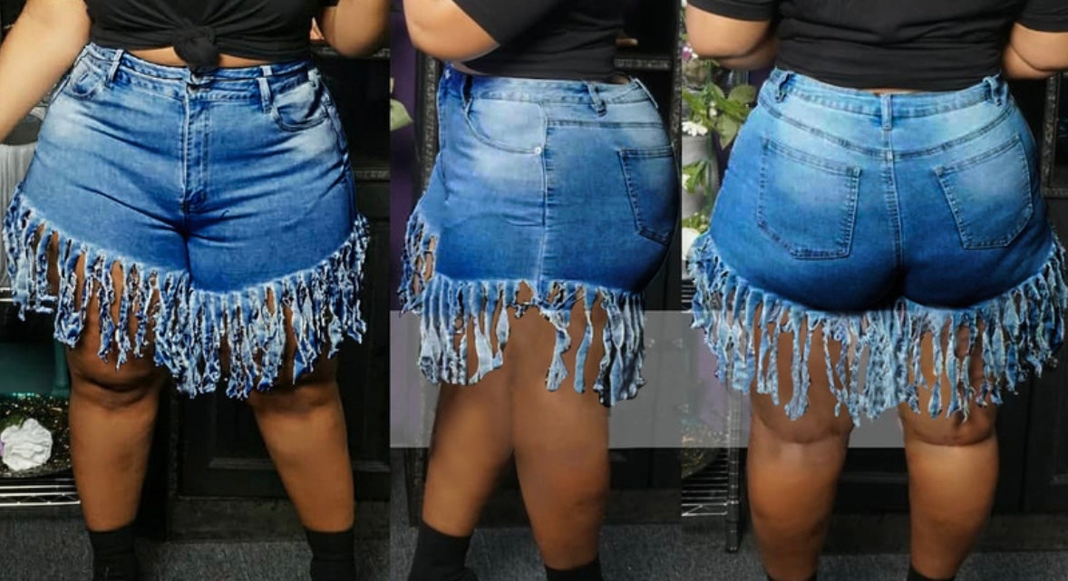 Tassel Denim Shorts