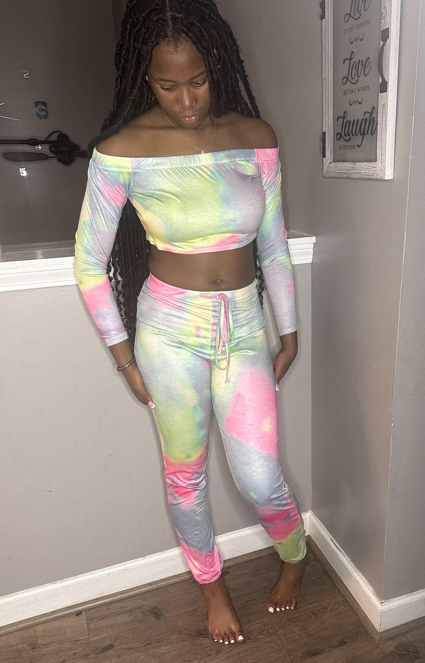 Tie Dye Crop Top Set