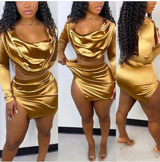 Gold skirt set