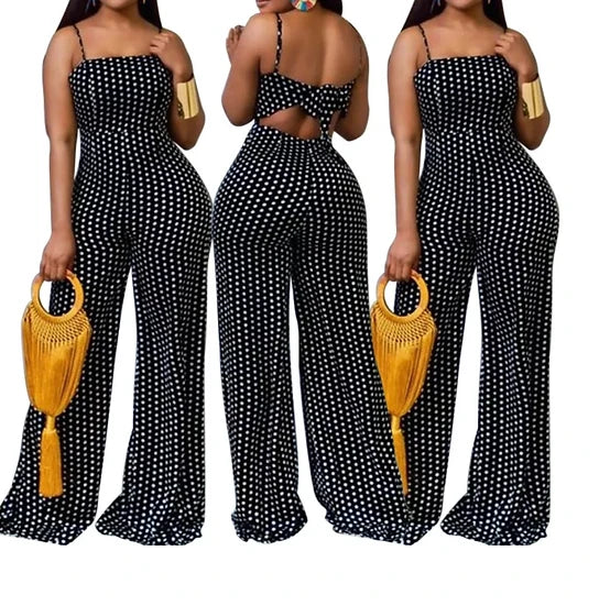 Polka Dot Wide Leg Jumpsuit