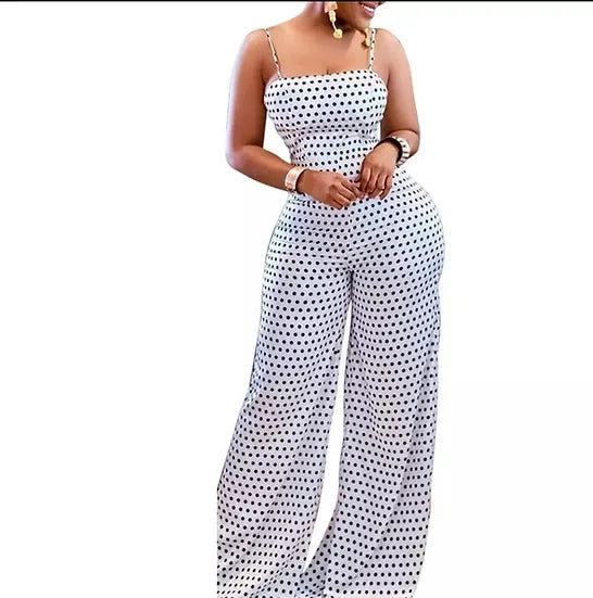 Polka Dot Wide Leg Jumpsuit