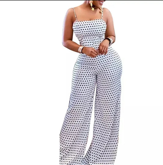 Polka Dot Wide Leg Jumpsuit