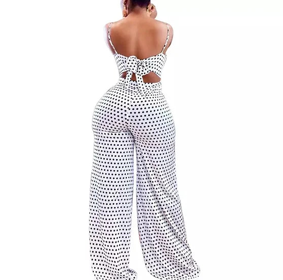 Polka Dot Wide Leg Jumpsuit